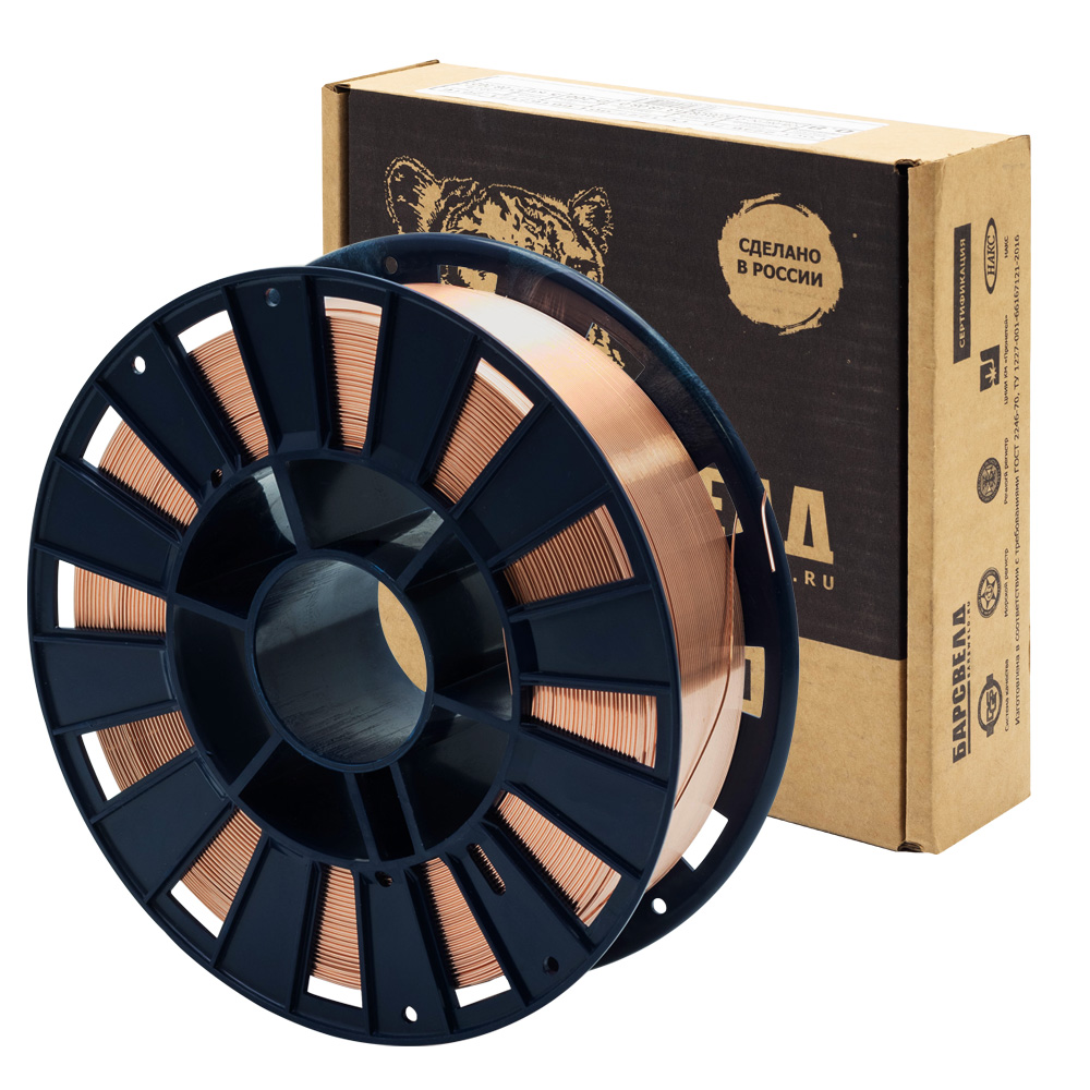 Сварочная Проволока омеднен. БАРСВЕЛД СВ-08Г2С-О ф 1,0 мм (кассета  5 кг, D-200), СМС, НАКС