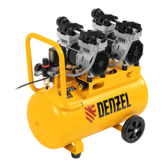 Компрессор поршневой DLS1500/50 безмасляный (220 В, 50 л), DENZEL