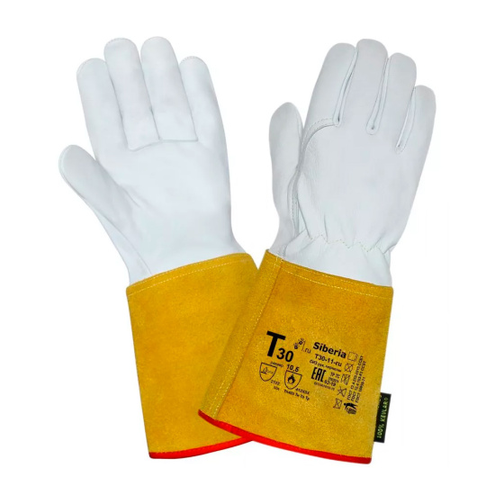 Краги пятипалые кожаные (TIG) Siberia Т-30-11-ru (р. 10,5)