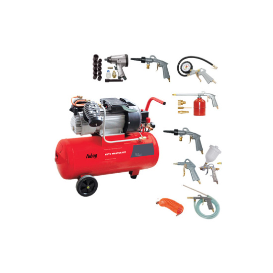 Компрессор масляный коаксиальный AUTO MASTER KIT VDC/50 (220 В + 10 предметов), FUBAG
