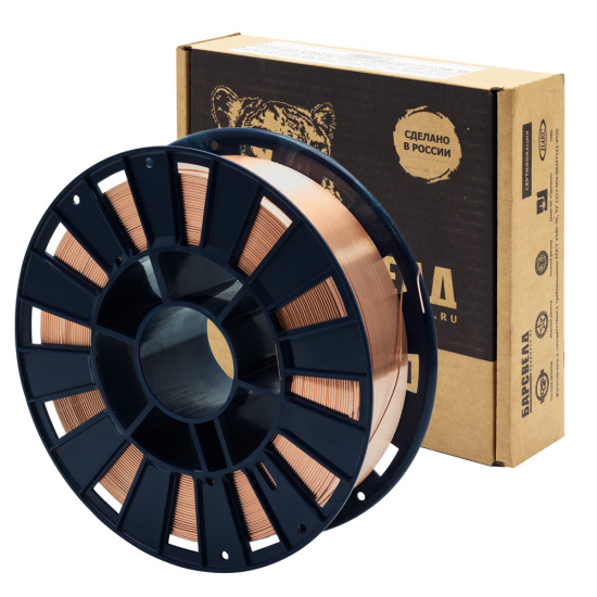 Сварочная Проволока омеднен. БАРСВЕЛД СВ-08Г2С-О ф 1,2 мм (кассета 5 кг, D-200), СМС, НАКС